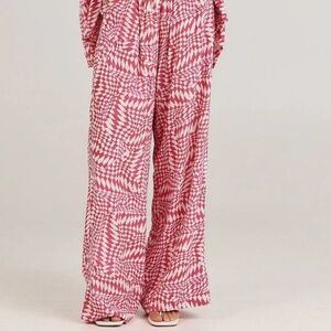 Anthropologie - Carlie Holiday Stylish Pink Geometric Women's Pants